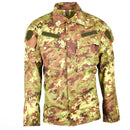 Italian army rip-stop vegetato camo ACU combat field shirt with multiple pockets and durable fabric design