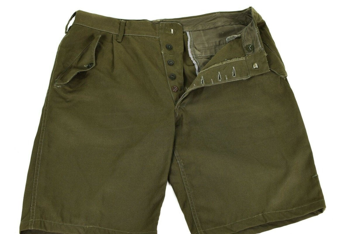 Véritable short de l'armée italienne Kaki Chino Bermuda de campagne militaire vintage BDU