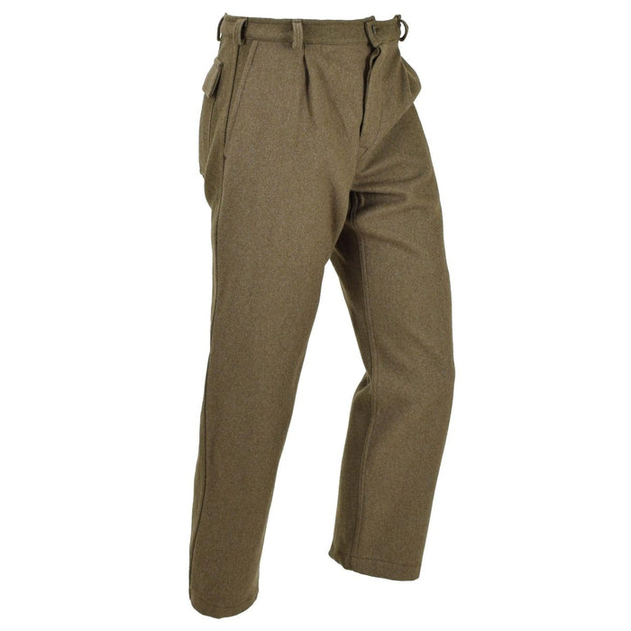 Véritable pantalon formel militaire italien pantalon d'uniforme en laine olive armée - GoMilitar