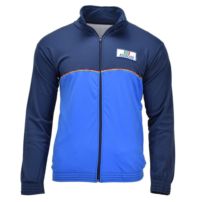 Véritable veste de sport militaire italienne entièrement zippée Esercito Emblem Stylish Blue - GoMilitar