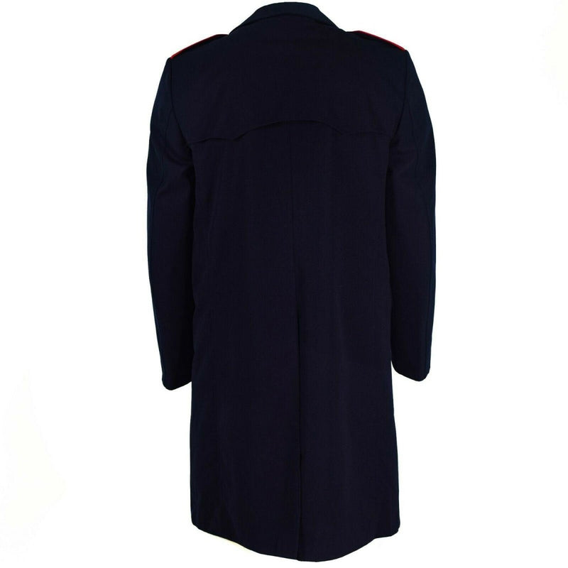 Back view of genuine Italian Carbinieri military police trench coat with pleated back and epaulets.