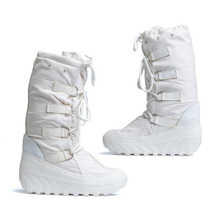 Véritables bottes de neige militaires italiennes réchauffant les lacets supérieurs à rétention de chaleur blancs NOUVEAU - GoMilitar