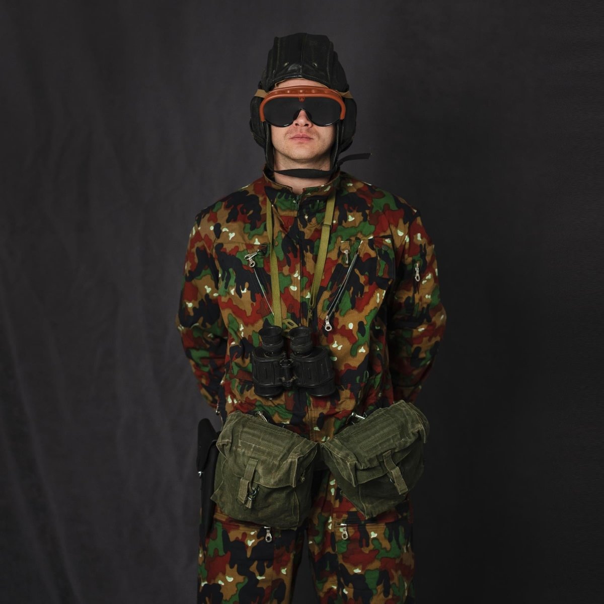 Lunettes de protection authentiques pour tankistes de l'armée italienne. Neuves avec étui de protection contre la poussière et le vent