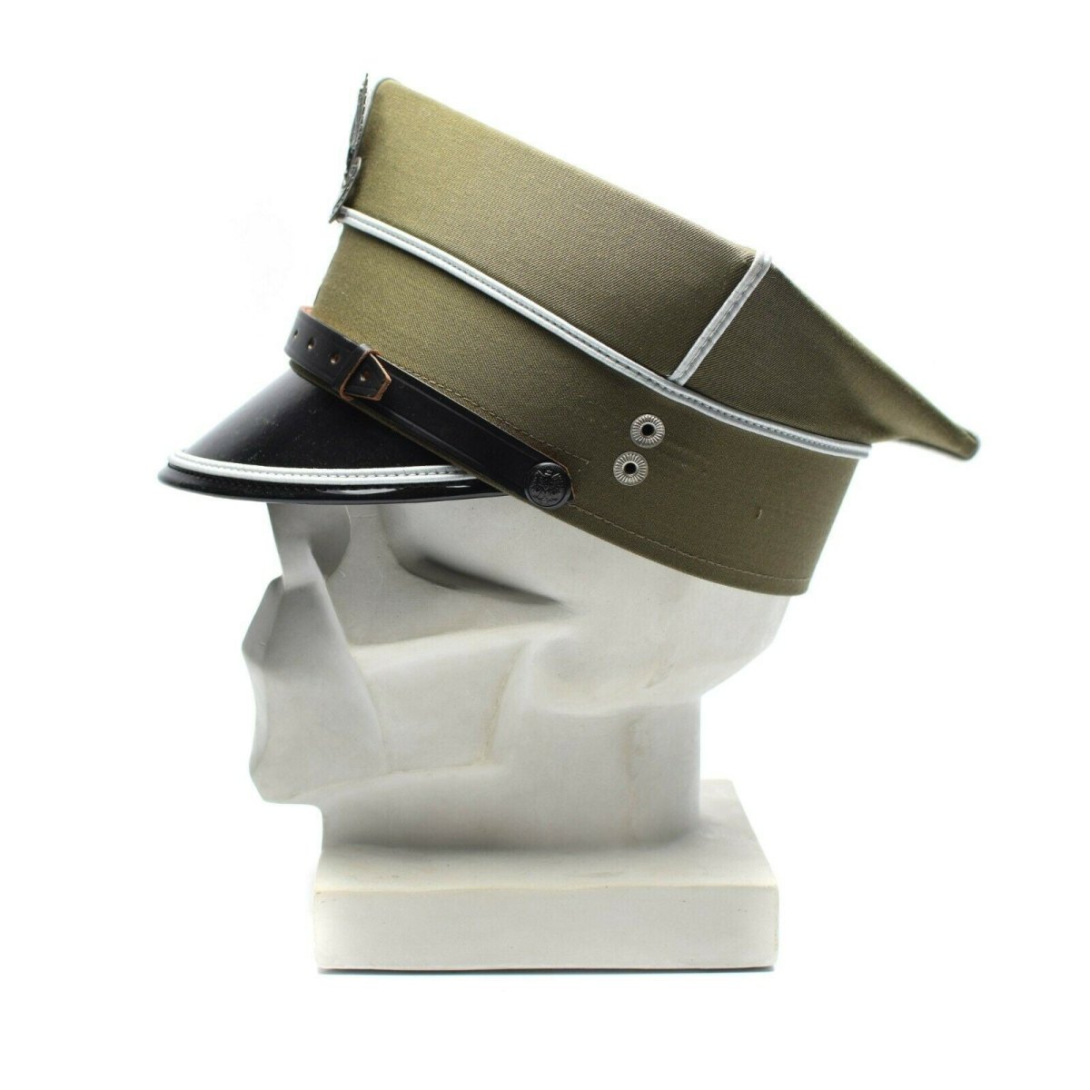 Véritable chapeau à visière militaire polonais d'officier de l'armée polonaise avec cocarde d'aigle à visière NEUF