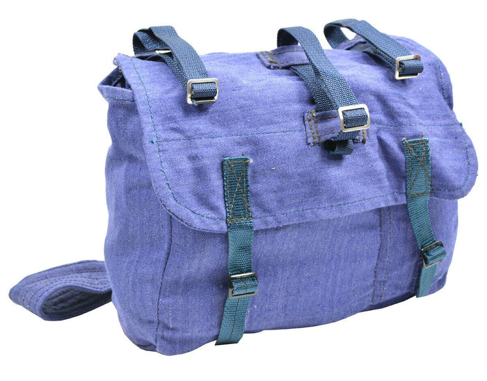 Véritable sac à pain de l'armée roumaine surplus militaire sac à dos en toile bleue NOUVEAU - GoMilitar