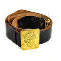 Ceinture de costume en cuir véritable de l'armée espagnole avec boucle en laiton pour pantalon militaire