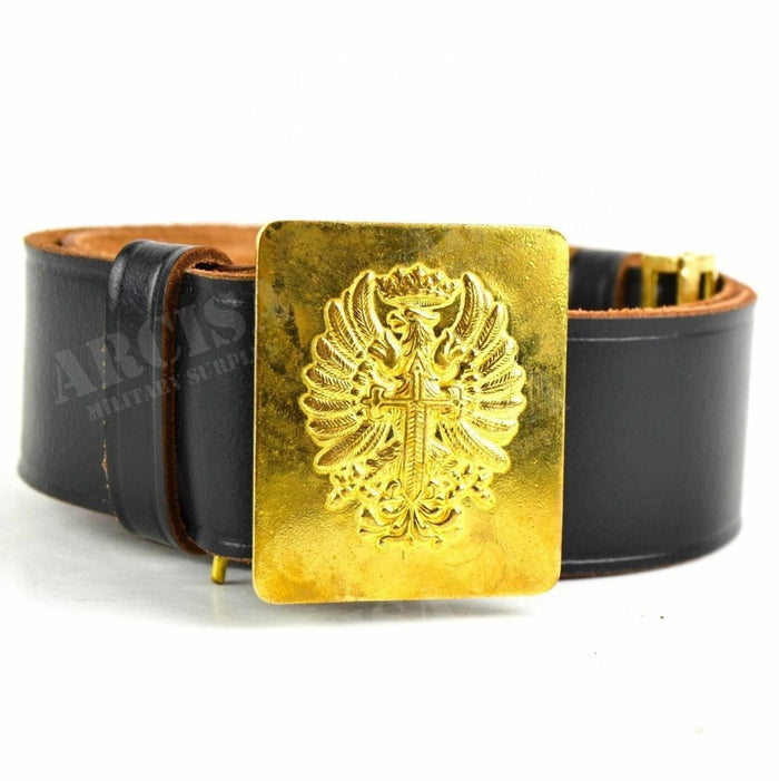 Ceinture formelle en cuir véritable de l'armée espagnole, boucle en laiton, pantalon militaire - GoMilitar