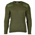 Pull authentique de l'armée britannique Commando en laine verte olive pour homme