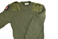 Pull authentique de l'armée britannique Commando en laine verte olive pour homme