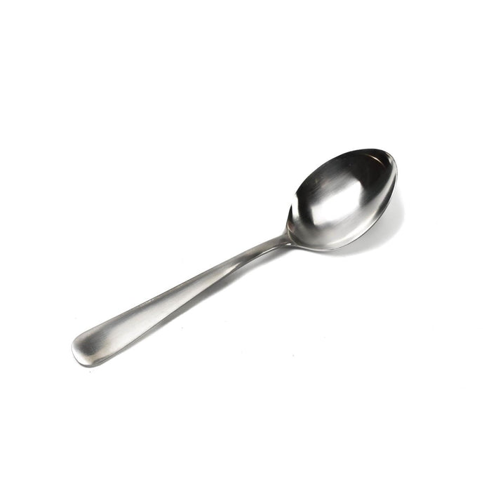Authentique cuillère à soupe en acier inoxydable de l'armée suédoise, surplus militaire, ustensile de collection flambant neuf et durable.
