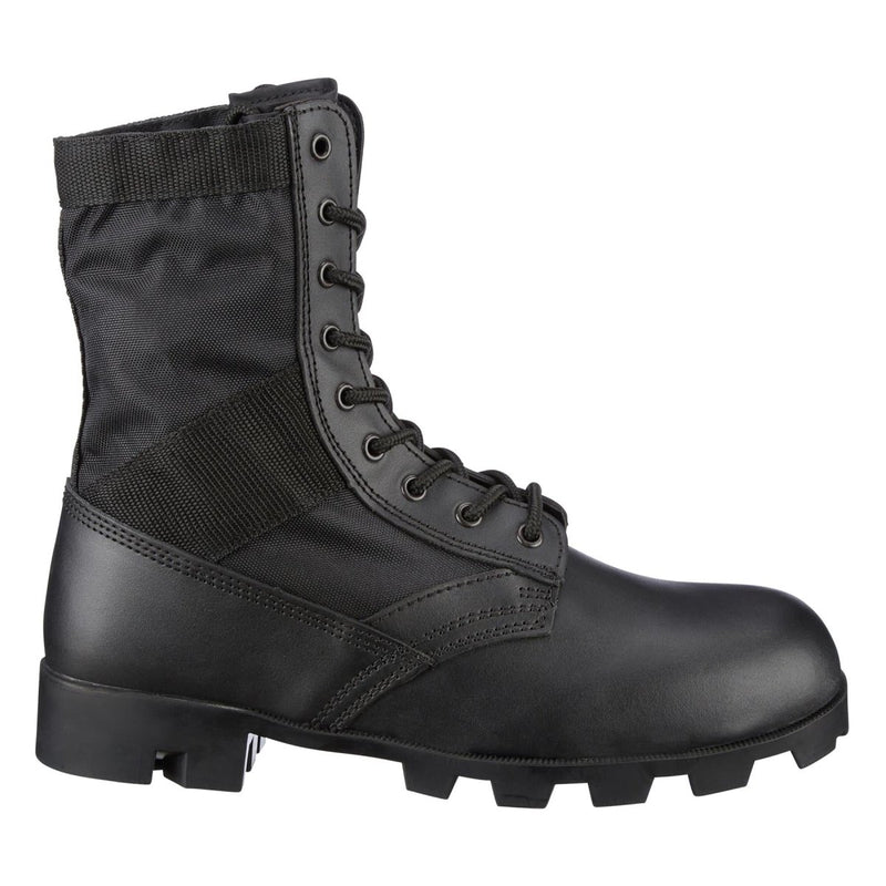 Genuine U.S. Army Jungle black leather PANAMA combat boots with durable nylon, ankle support, and rugged sole for jungle terrain.