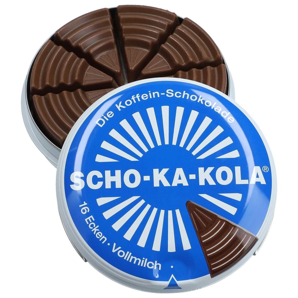 Chocolat au lait énergétique allemand SCHO-KA-KOLA au lait entier 100 g boîte bleue