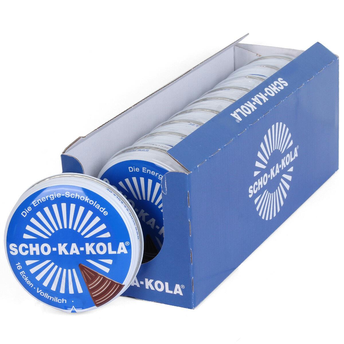 Chocolat au lait énergétique allemand SCHO-KA-KOLA au lait entier 100 g boîte bleue