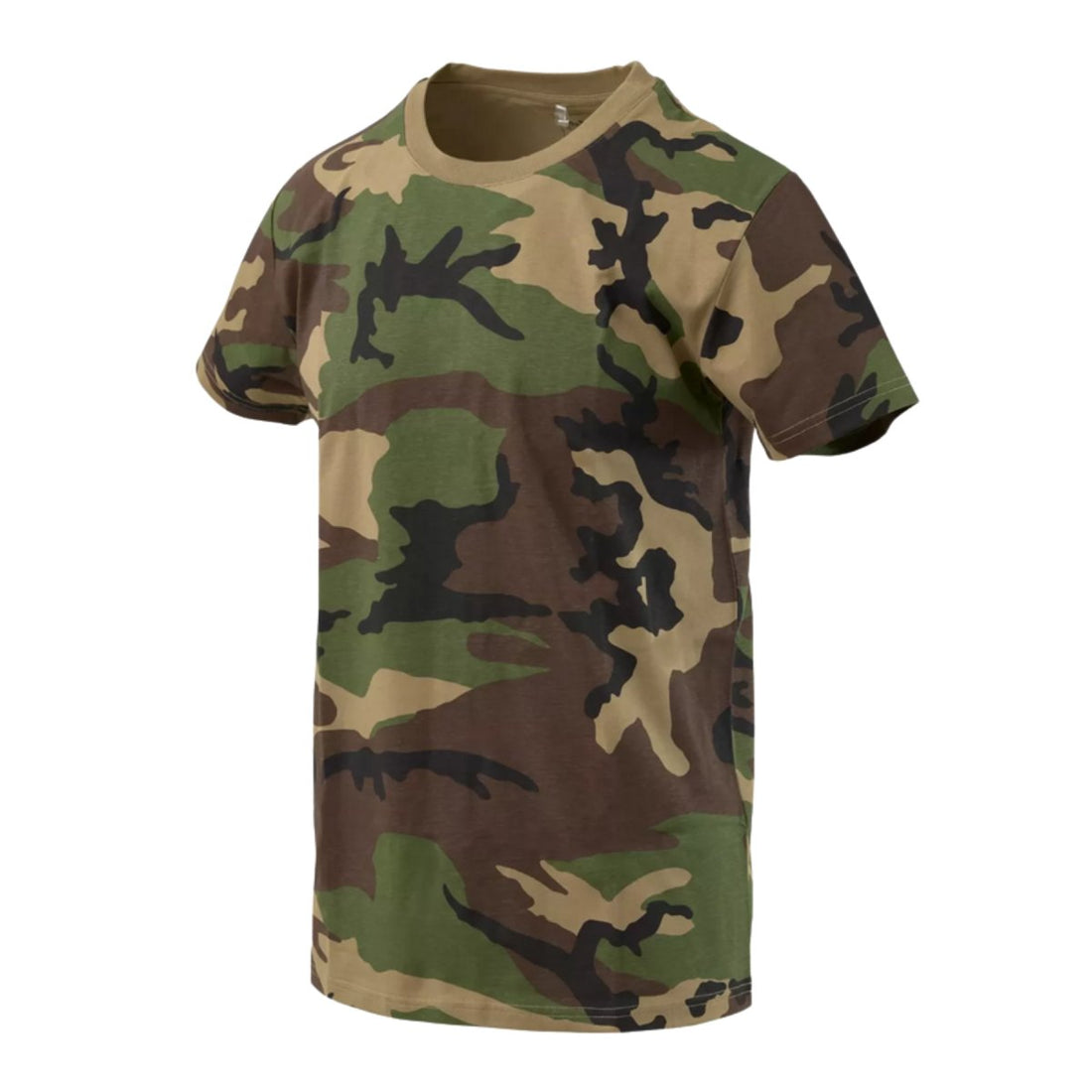 Helikon-Tex T-shirt classique à manches courtes, coupe décontractée, en coton, camouflage des bois