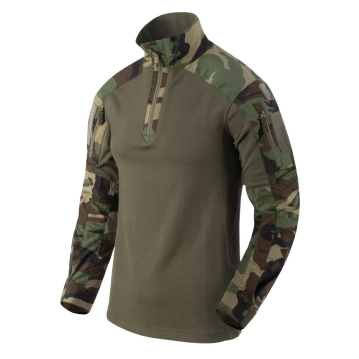 Helikon - Chemise de combat Tex MCDU Renfort de coude Ripstop Woodland Camo - GoMilitar