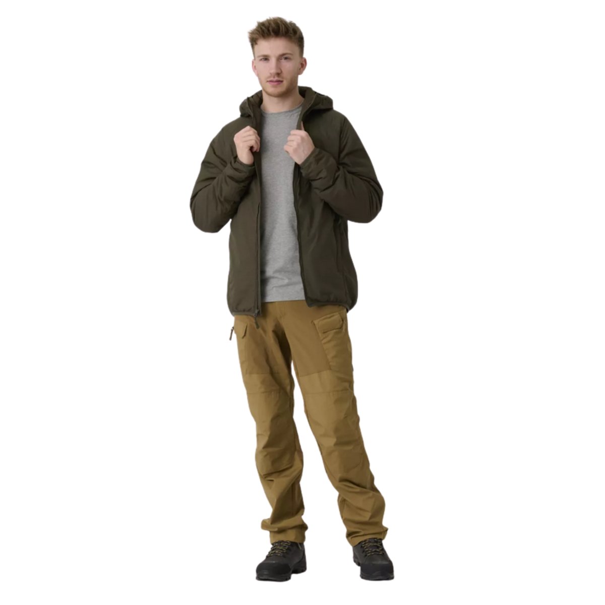 Helikon-Tex Wolfhound Veste à capuche en nylon coupe-vent isolée Woodland Camo