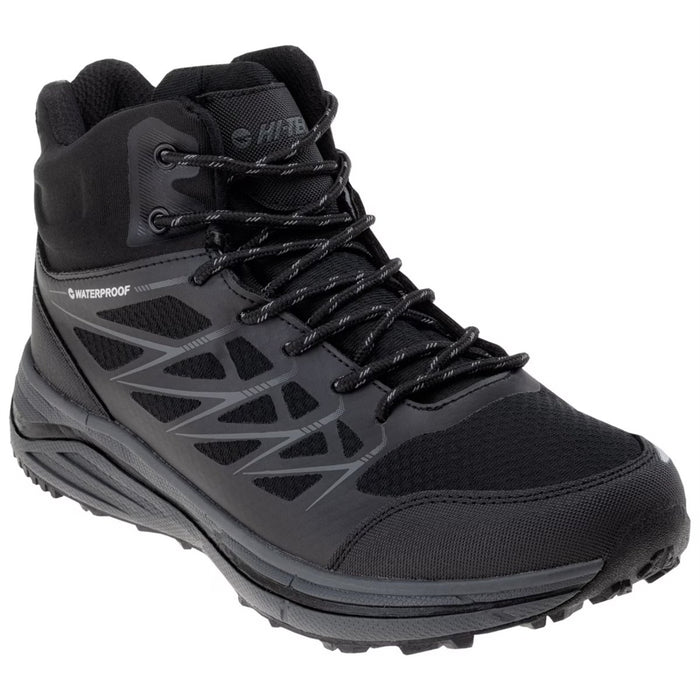 Bottes tactiques HI - TEC Hewila MID WP respirantes et imperméables à bout renforcé noir - GoMilitar