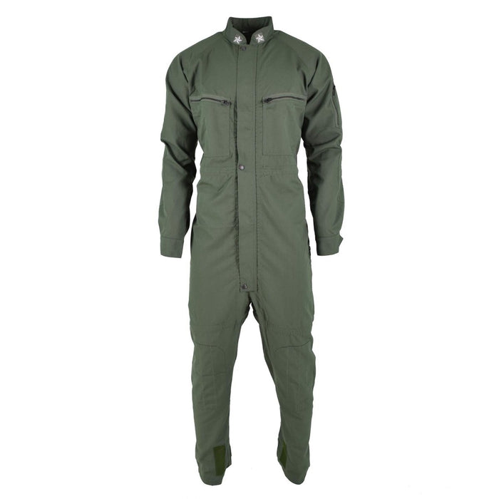 Combinaison de tankiste de l'armée italienne vert olive, surplus militaire avec poches poitrine zippées et col haut