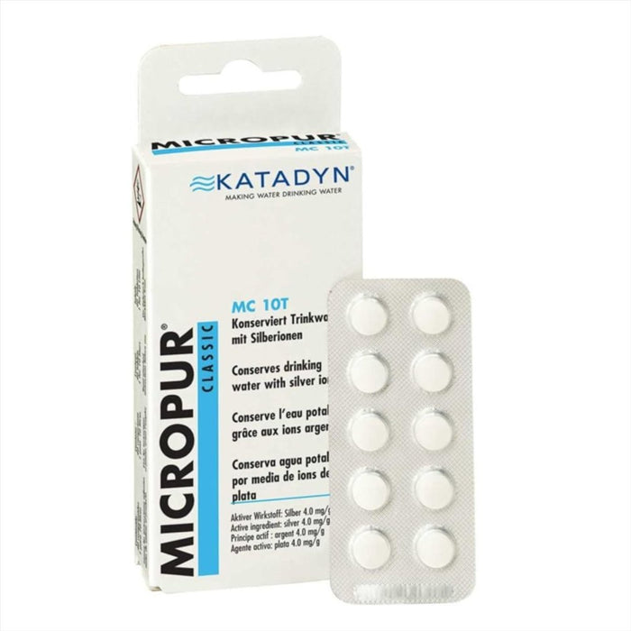Katadyn Micropur Classic MC 10T water purification tablets pack with 40 tablets treating 10 liters each