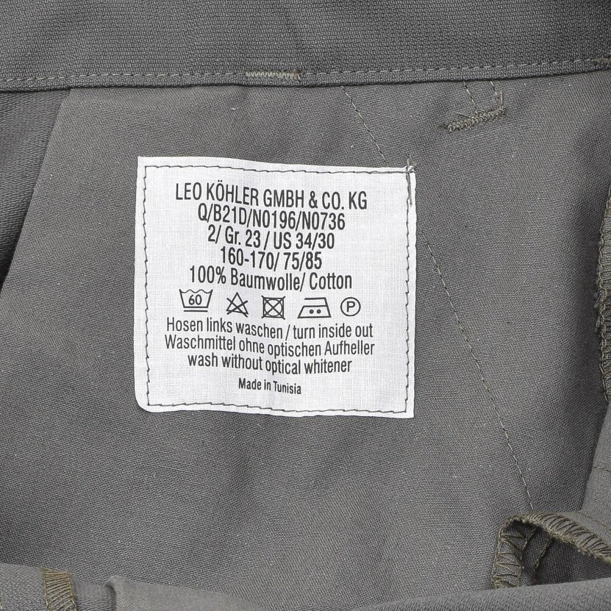 Pantalon de combat militaire Leo Kohler pantalon cargo en coton olive uni
