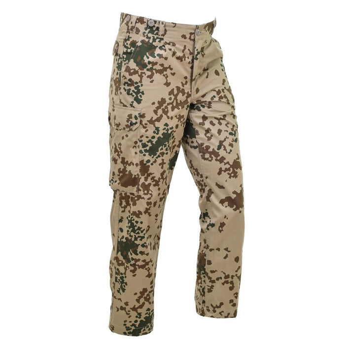 Pantalon tactique militaire Leo Kohler en camouflage Tropentarn avec poches cargo et coutures renforcées.