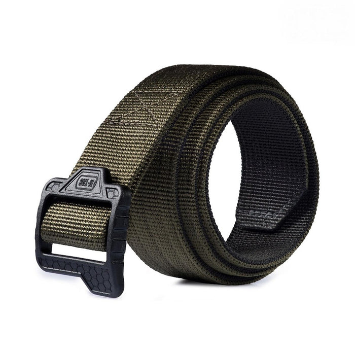 Ceinture de combat tactique militaire M-TAC couleur olive avec boucle en plastique à dégagement rapide et construction en nylon durable.