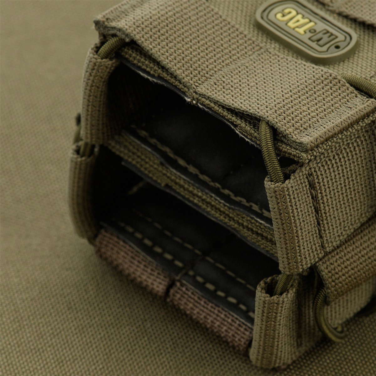 M-TAC Pochette double ouverte pour magazines Cordura tactique caoutchouté antidérapant Olive