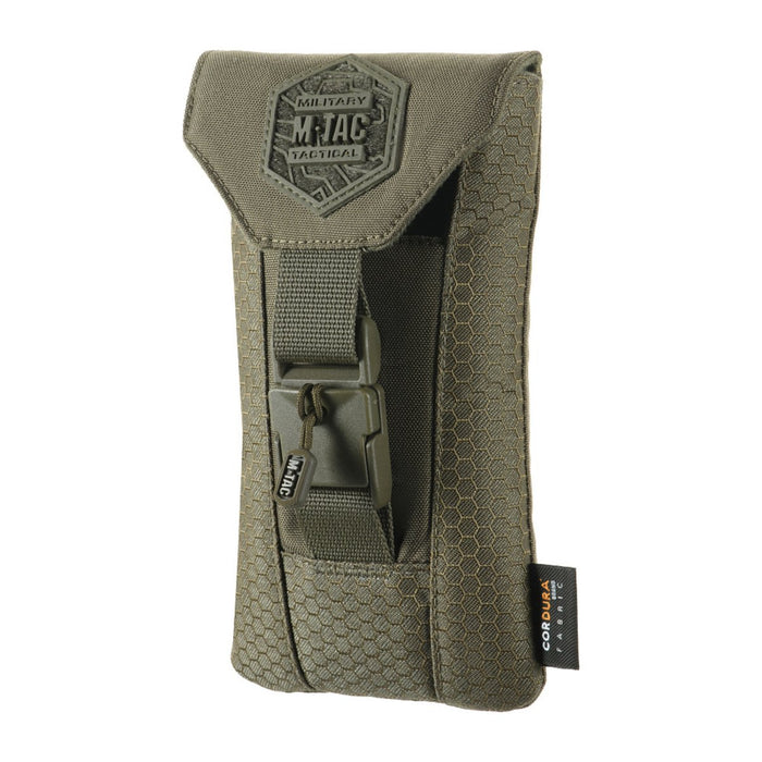 M - TAC Smartphone Pouch Elite Medium Hex 1000D Cordurda Boucle Magnétique Olive - GoMilitar