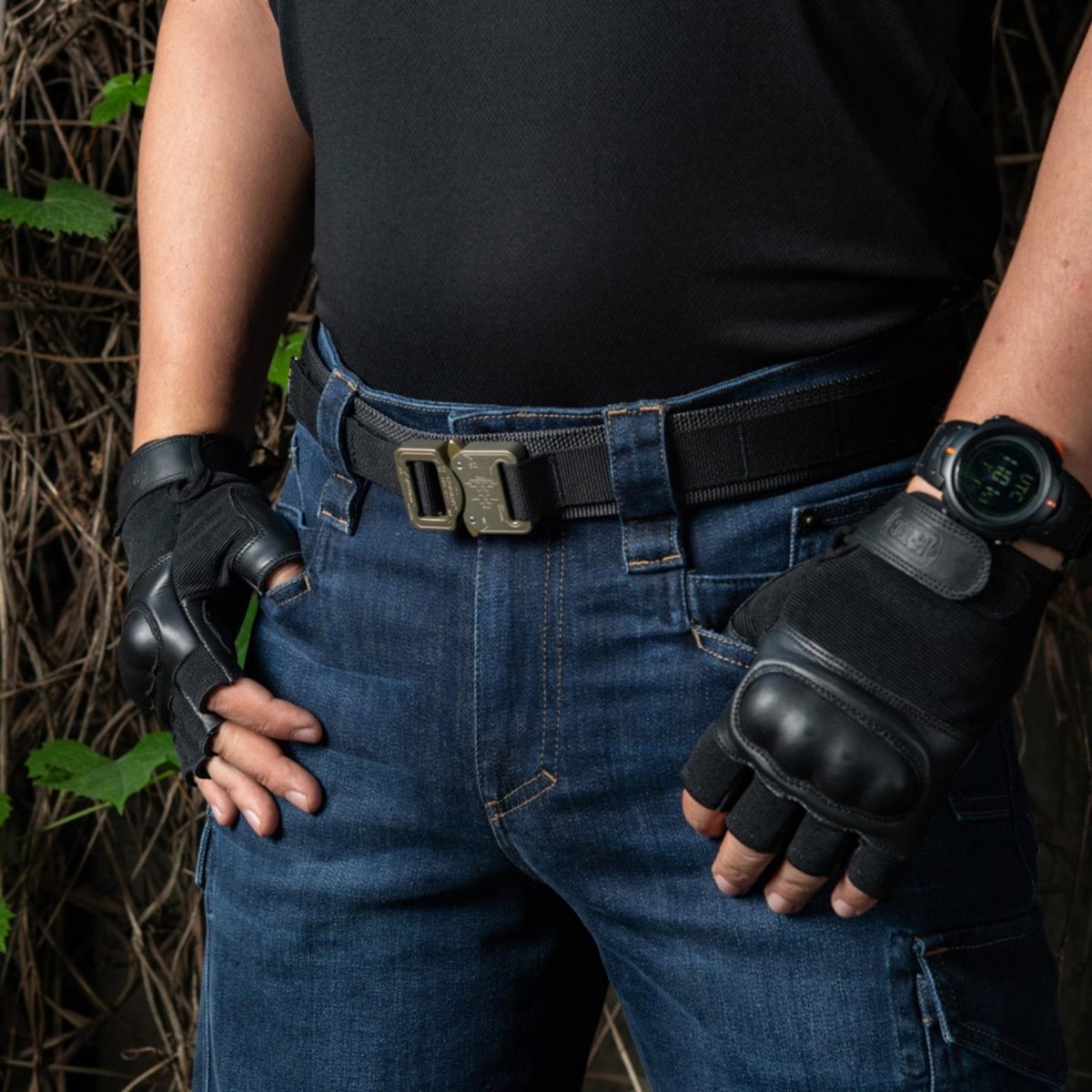 Ceinture tactique M-TAC COBRA, boucle en aluminium, robuste, réglable, noire