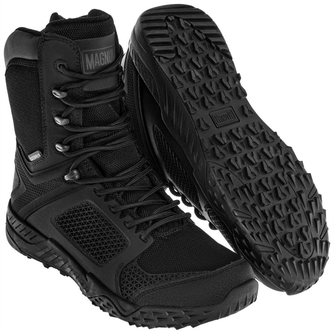 Magnum DRUM MID WP Bottes tactiques respirantes et imperméables avec semelle intérieure Hi-Poly noire