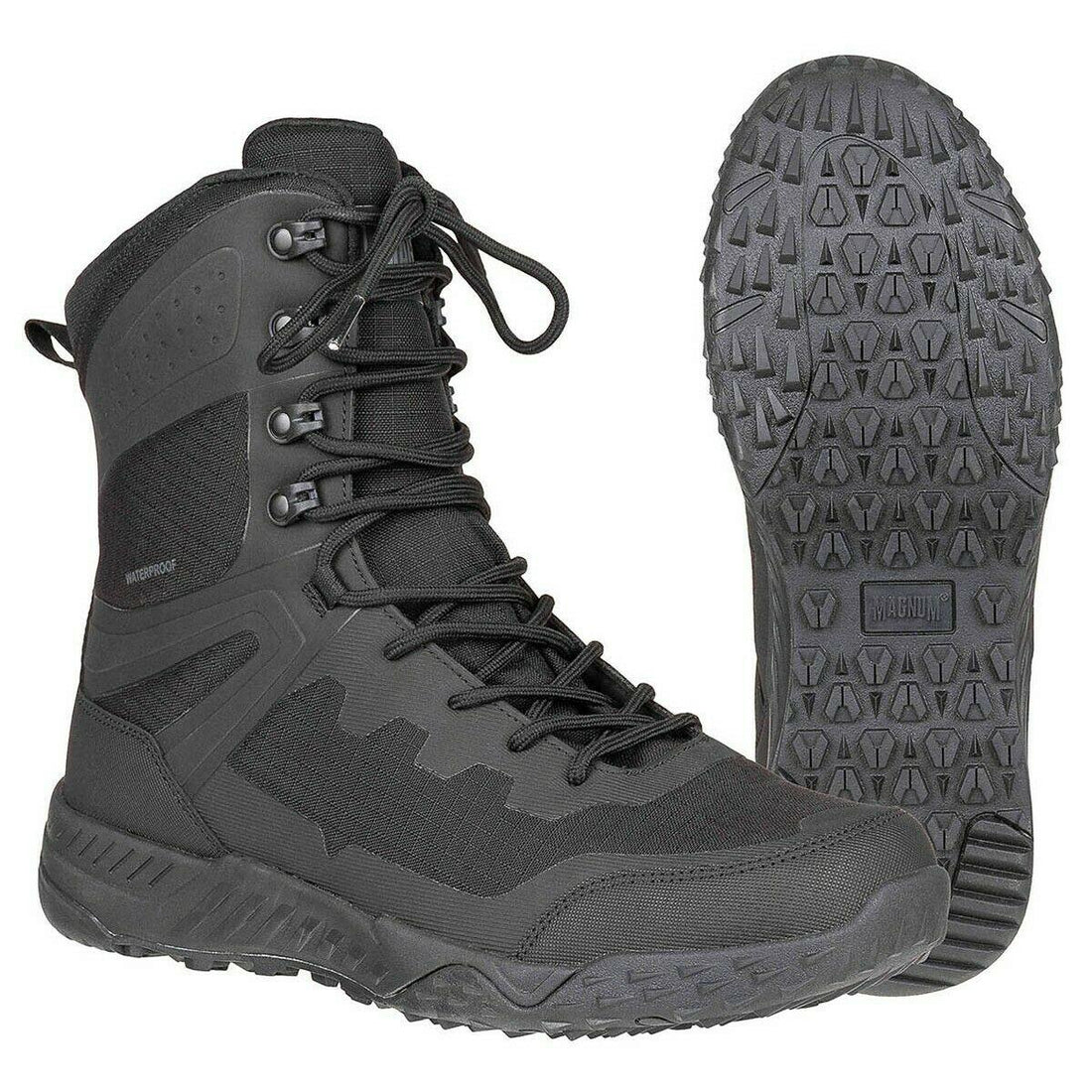 Bottes de combat imperméables Magnum Ultima 8.0, chaussures de randonnée légères et de trek noires