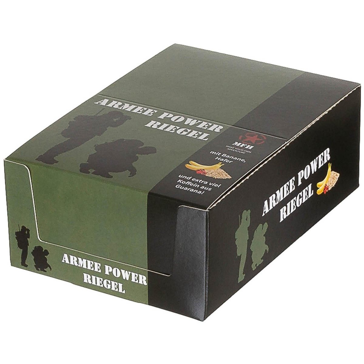 MFH Army Power Bar 60g Barre énergétique à la caféine Snack extérieur Saveur banane guarana