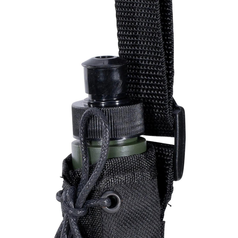 MFH Bota 0.75L Flask Plastic Water Bottle Polyester Cover Included Black