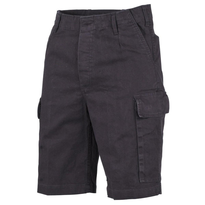 Short de style militaire allemand de marque MFH bermuda noir en coton ripstop robuste NOUVEAU - GoMilitar