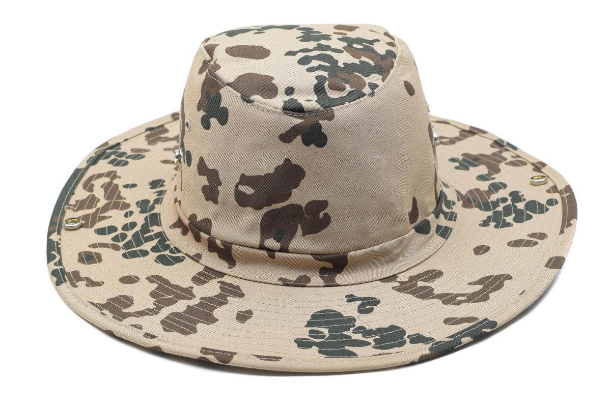 Chapeau panama de style militaire de marque MFH, casquette d'été à seau tropical flecktarn NEUF