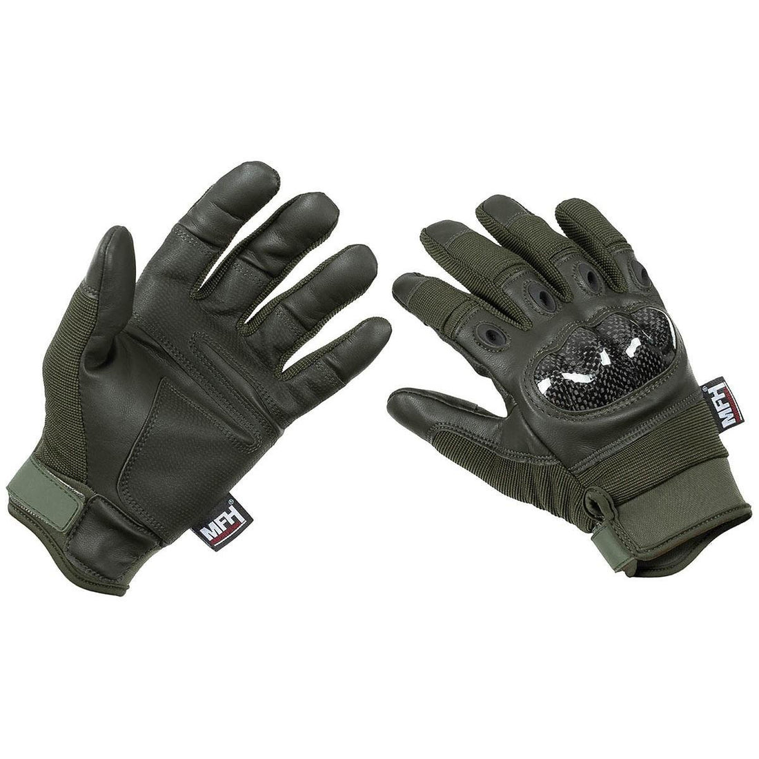 Gants tactiques de style militaire de marque MFH Mission Combat Olive Free Fire Fingers