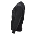 Pull commando de marque MFH en maille côtelée, pull renforcé en laine noir NEUF
