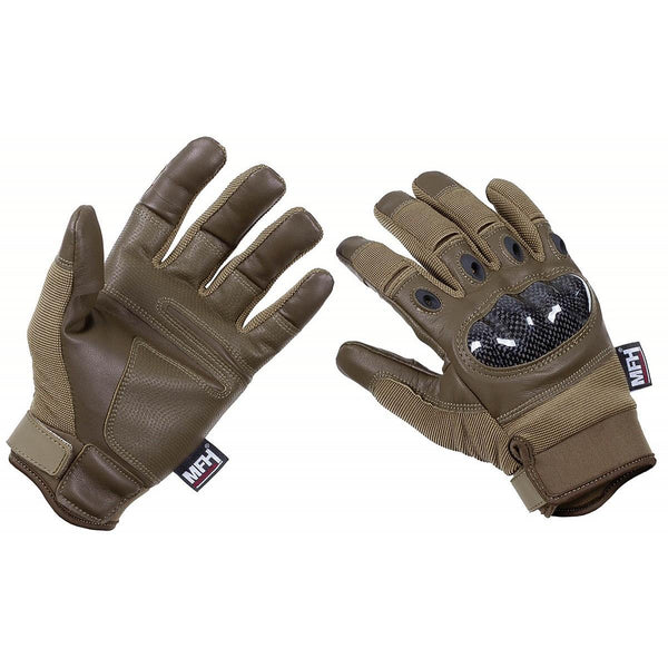 Gants de combat BW, garniture en cuir, coyote