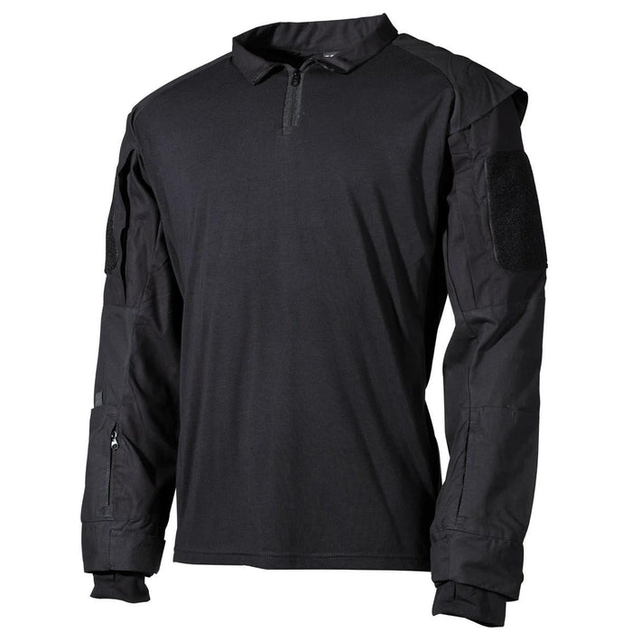 Chemises de combat de style militaire américain de marque MFH tactiques noires à manches longues BDU NOUVEAU - GoMilitar