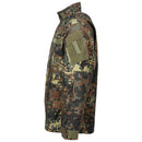 MFH Brand U.S. Military style flecktarn camo ripstop jacket with reinforced elbows and multiple pockets, side view
