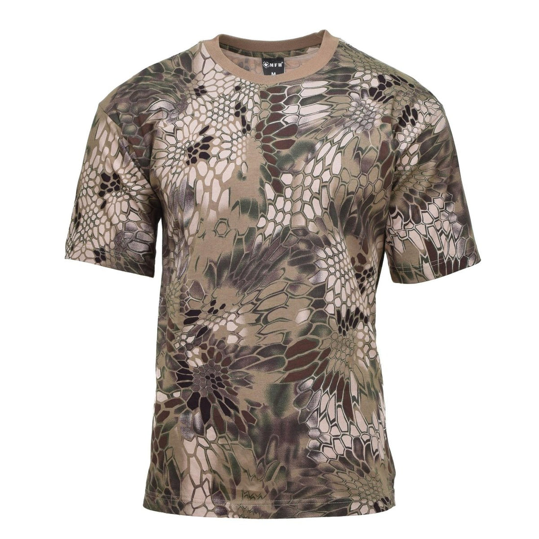 T-shirt militaire américain de marque MFH, sous-vêtement à manches courtes, motif camouflage serpent FG