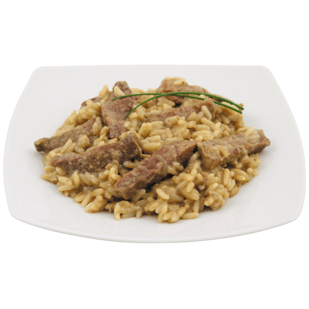 MFH Plat cuisiné en conserve haché de bœuf avec riz 400 g Nourriture de camping en plein air