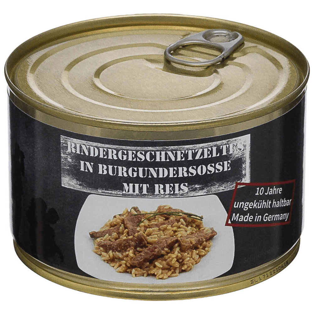 MFH Plat cuisiné en conserve haché de bœuf avec riz 400 g Nourriture de camping en plein air