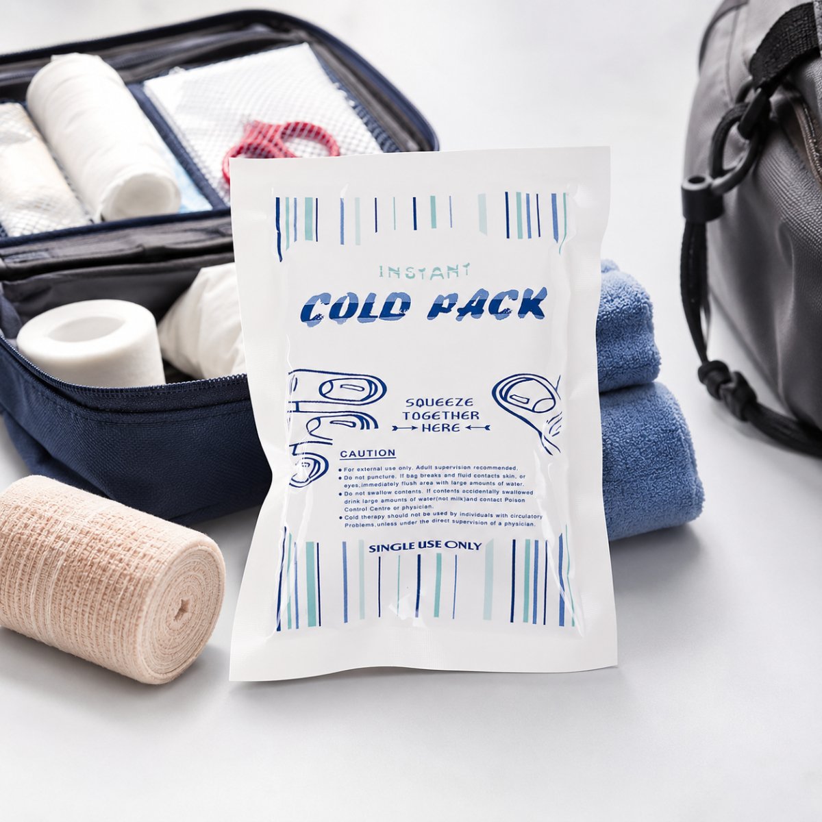MFH Pack froid instantané 100 g à usage unique, pack réfrigérant de premiers secours, voyage en plein air