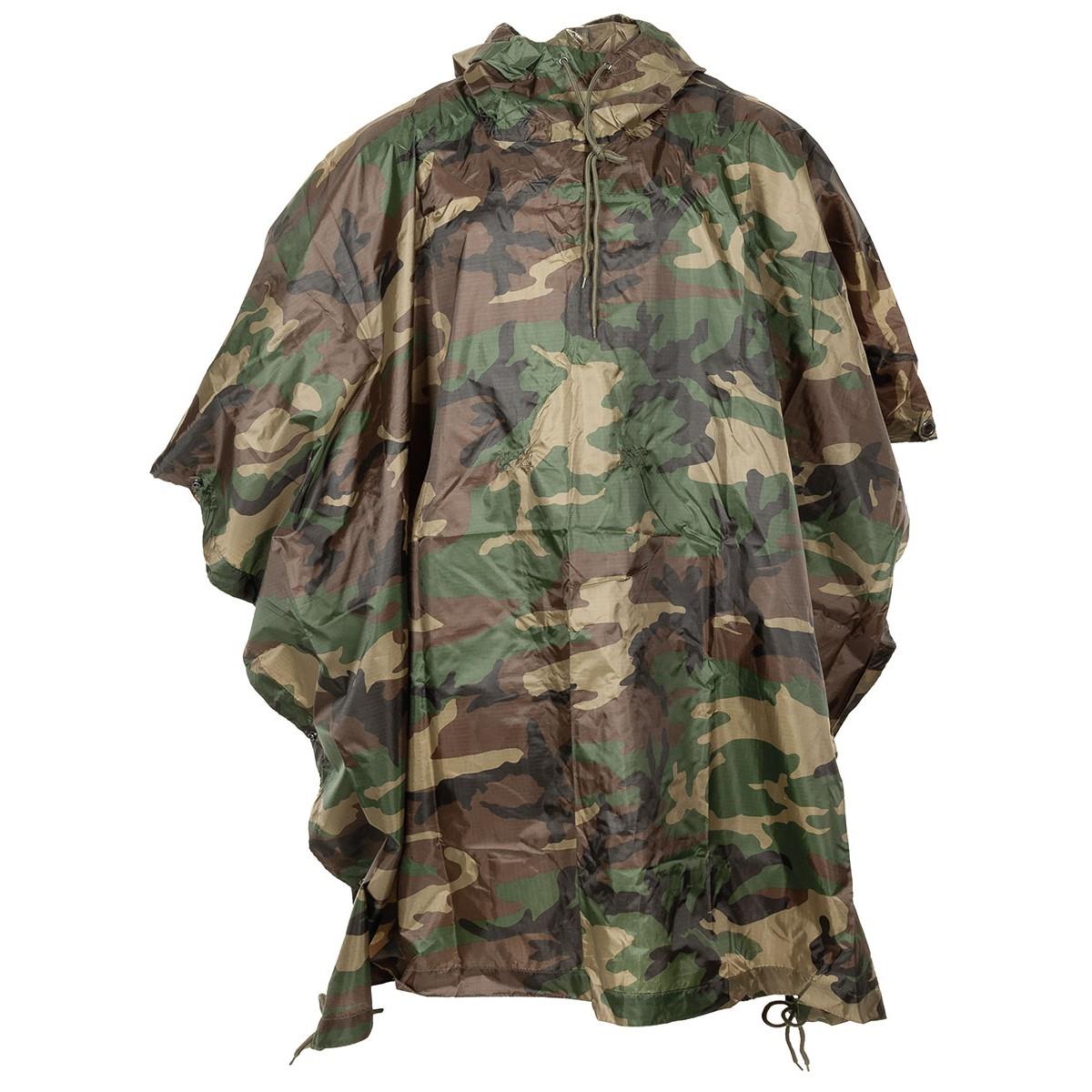 MFH Poncho Capuche réglable imperméable coupe-vent tissu RipStop coutures soudées