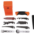 MFH Kit de survie spécial 27 pièces, boîte à outils utilitaire Orange Camping extérieur