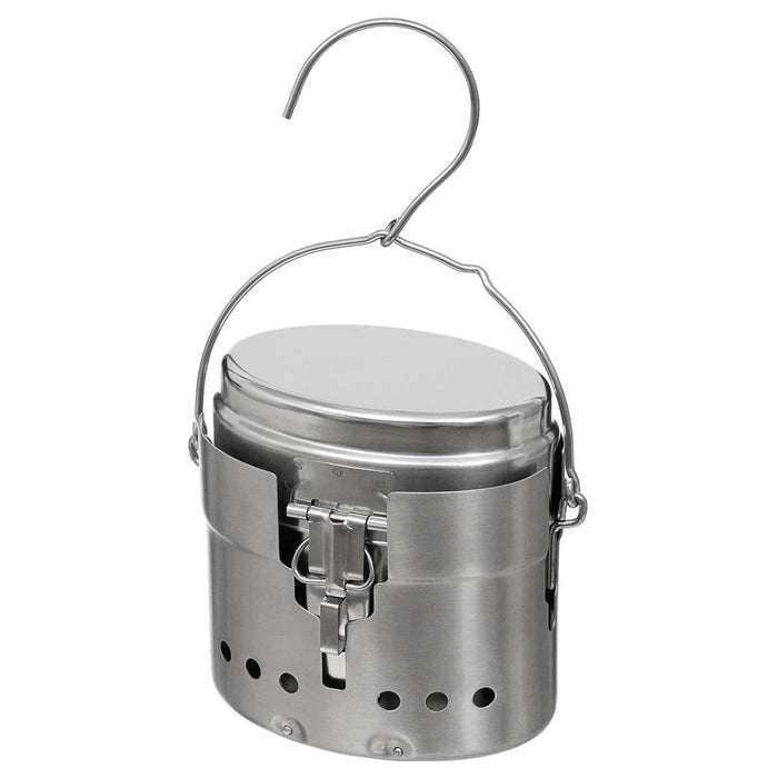 MFH Kit de mess Trangia de l'armée suédoise Repro M40 brûleur de camping en acier inoxydable de 1,5 l - GoMilitar