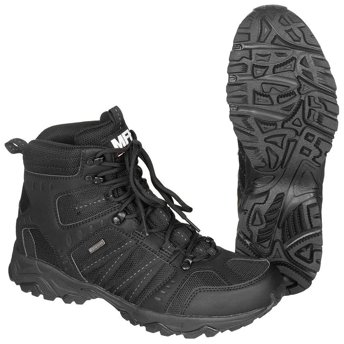 Bottes de combat tactiques MFH imperméables et respirantes à membrane HBR à séchage rapide noir - GoMilitar
