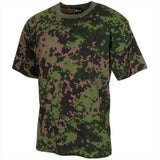 MFH T-Shirt de Style militaire américain, col rond, manches courtes, camouflage finlandais M05