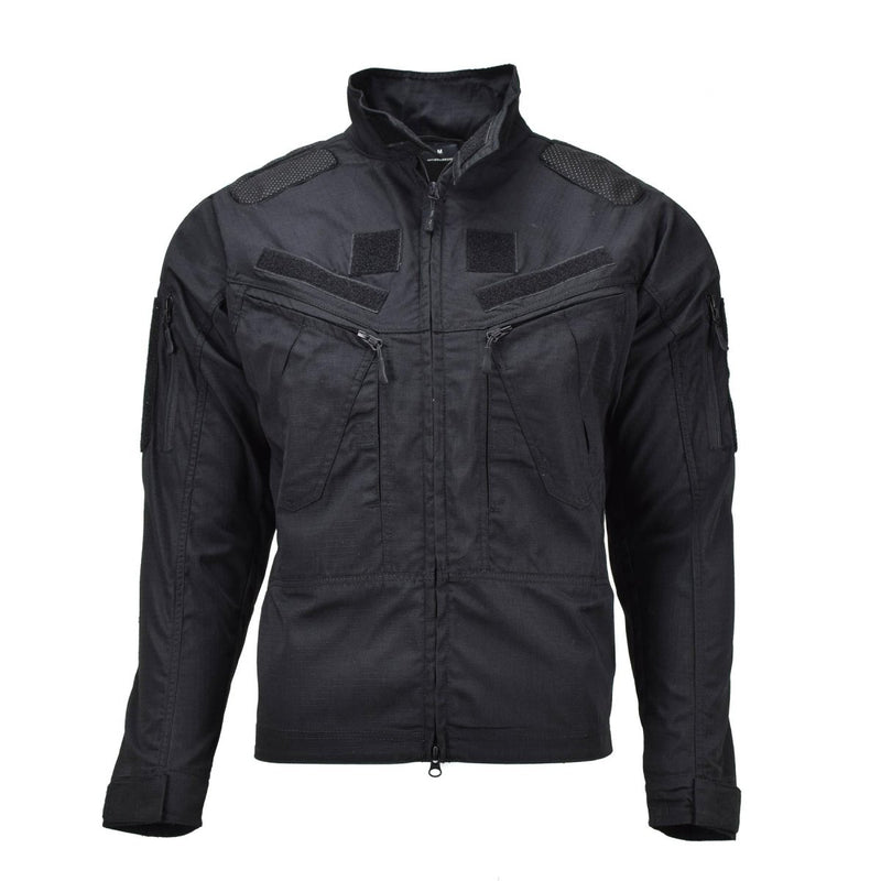 Veste chimère noire de style militaire de marque Mil-Tec, chemises militaires à coupe étroite en ripstop